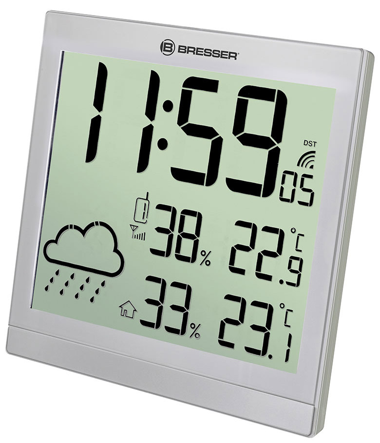 Bresser TemeoTrend JC LCD RC Weather Station (Wall clock), silver
