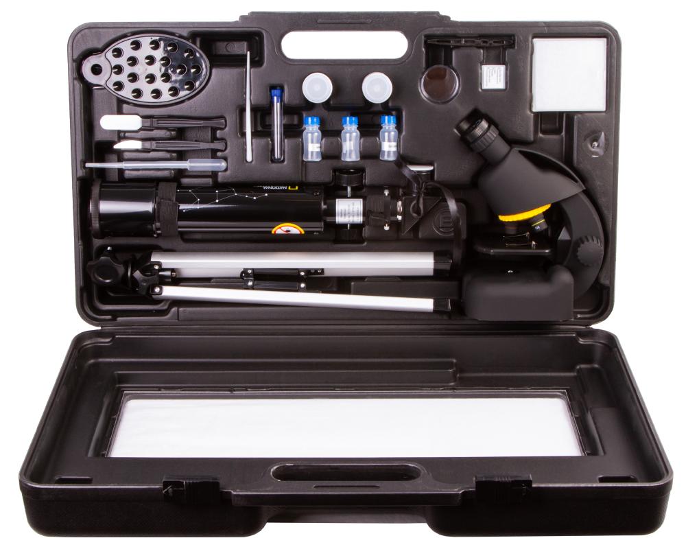Bresser National Geographic Set: 50/360 AZ Telescope and 40x–640x Microscope