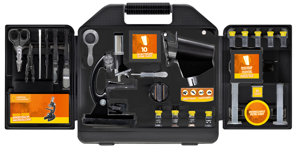 Bresser National Geographic 300–1200x Microscope (incl. hard case)