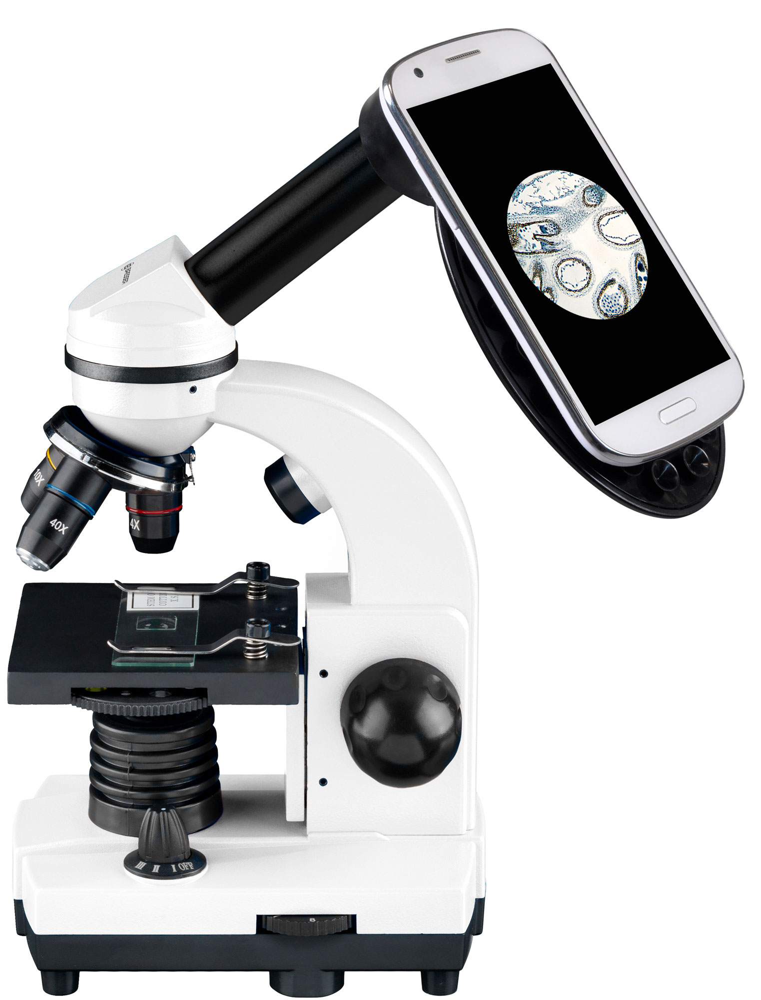 Bresser Junior Biolux SEL 40–1600x Microscope with case, white