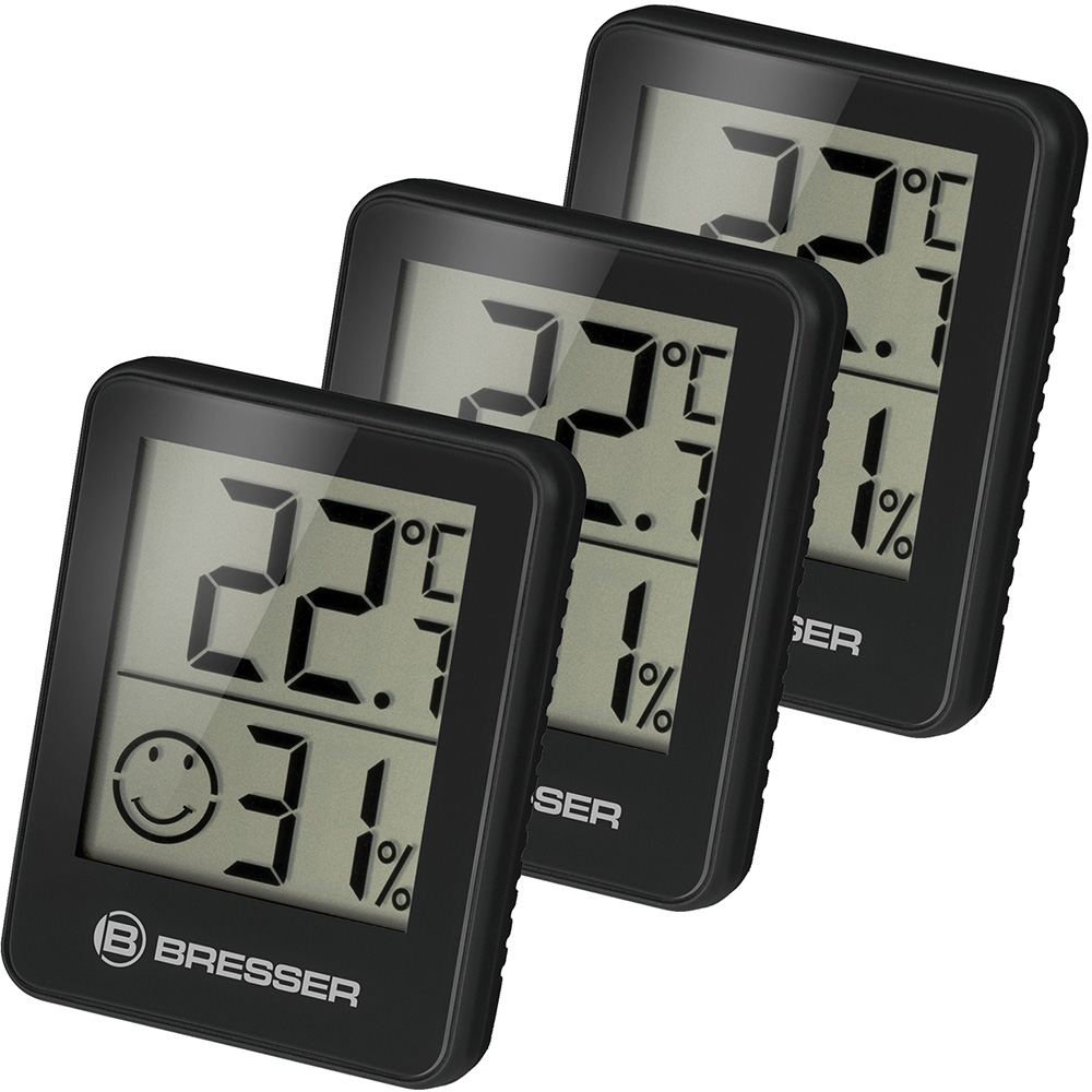 Bresser Temeo Hygro Indicator 3-unit Set, black