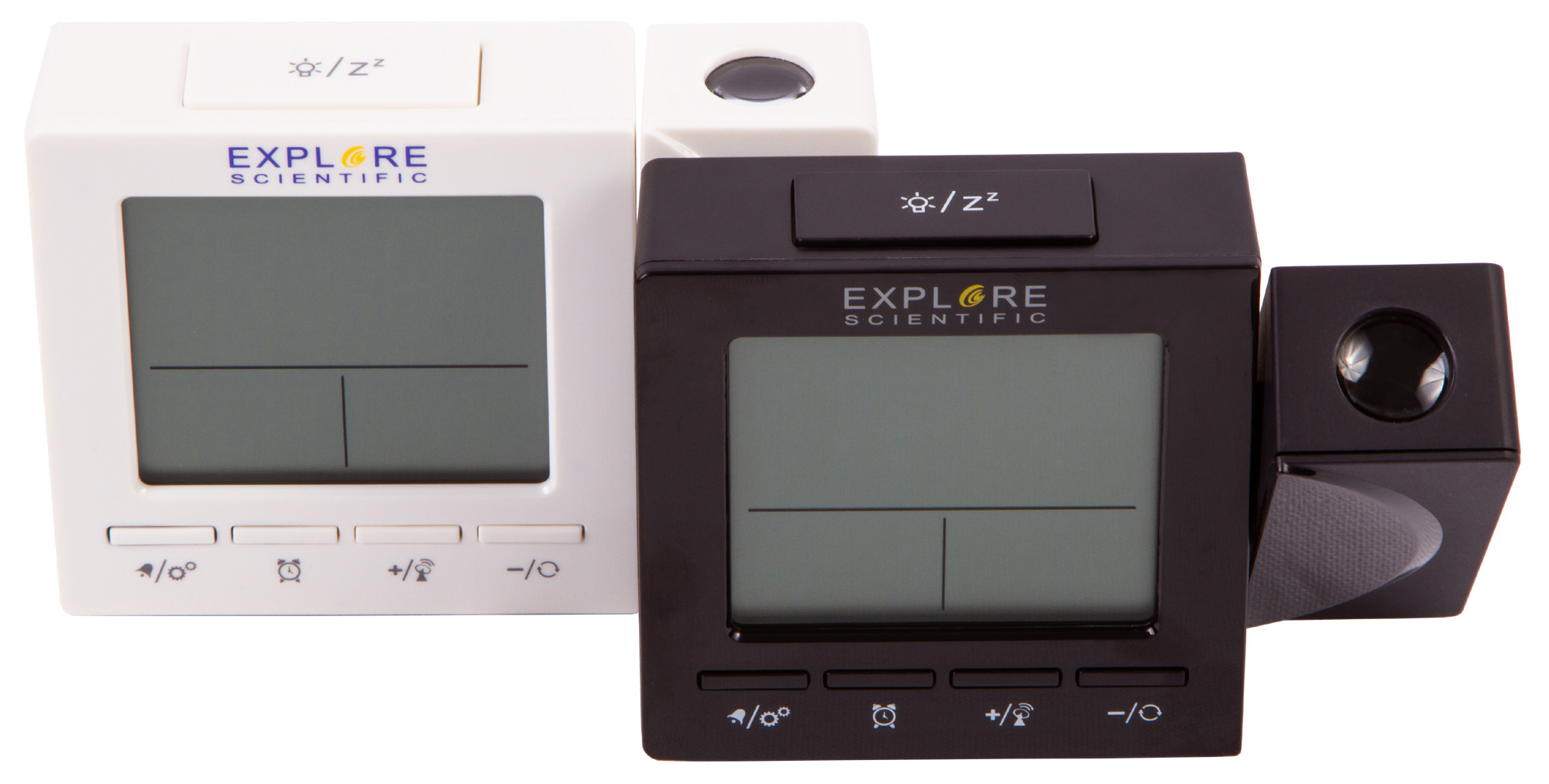 Explore Scientific RC Digital Projection Clock with Indoor Temperature, black
