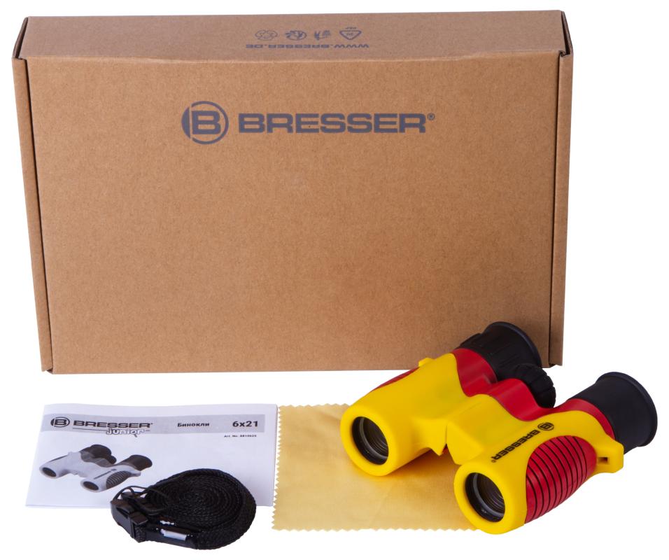 Bresser Junior 6x21 Binoculars for children, yellow