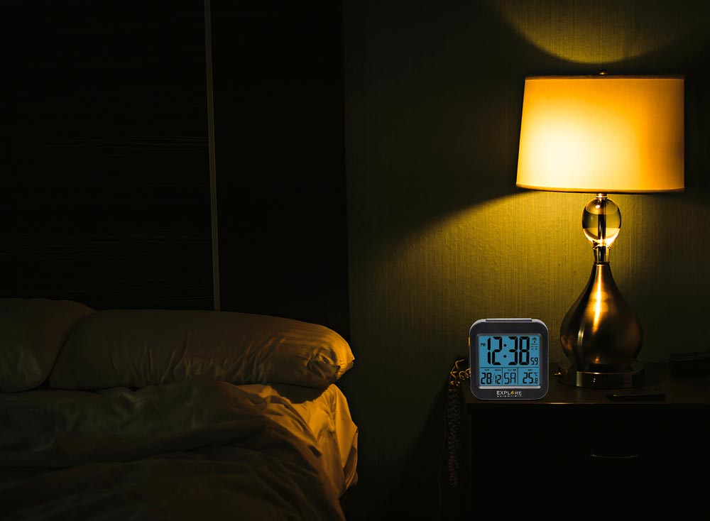 Explore Scientific RC Alarm Clock, black