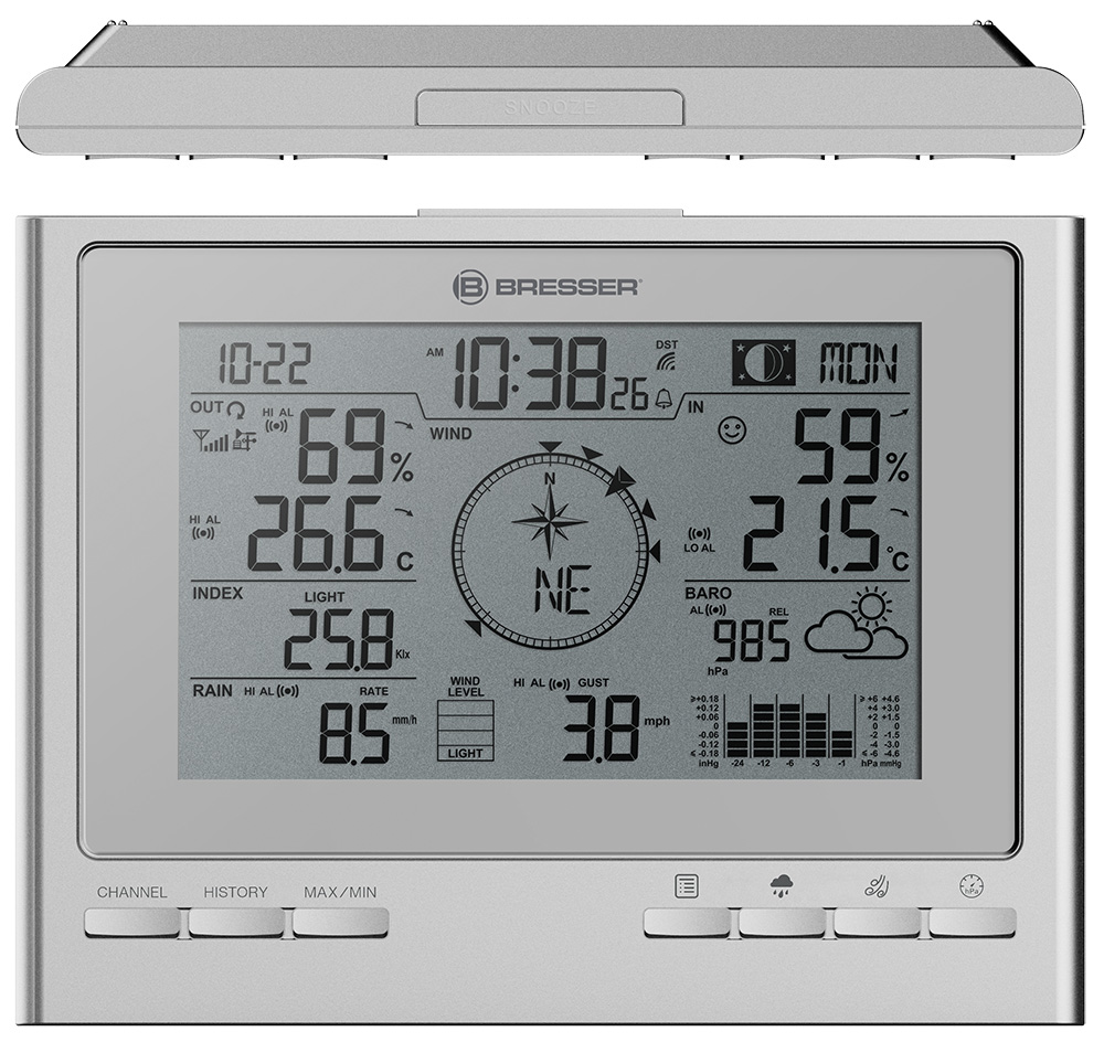 Bresser 7-in-1 ClimateScout Exclusive Line Weather Center, silver