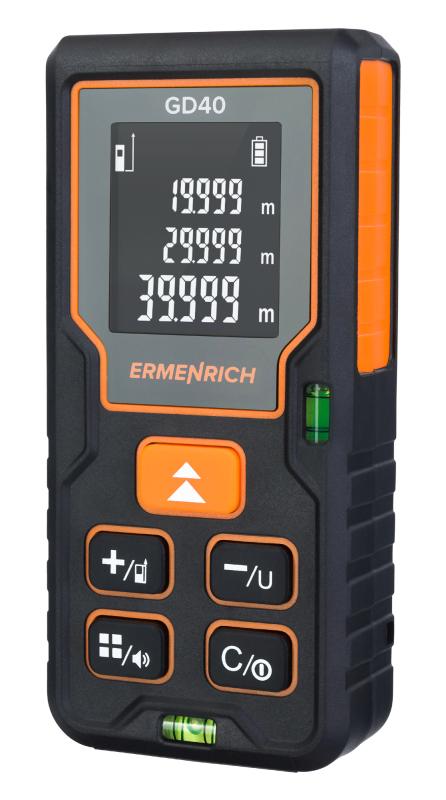 Ermenrich Reel PLUS GD40 Lazer Metre, siyah