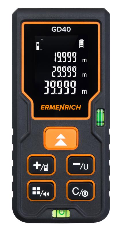 Ermenrich Reel PLUS GD40 Lazer Metre, siyah