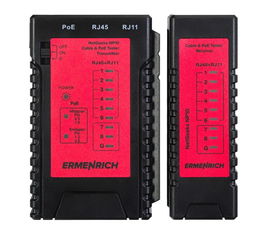 Ermenrich NetGeeks NP10 Kablo ve PoE Test Cihazı