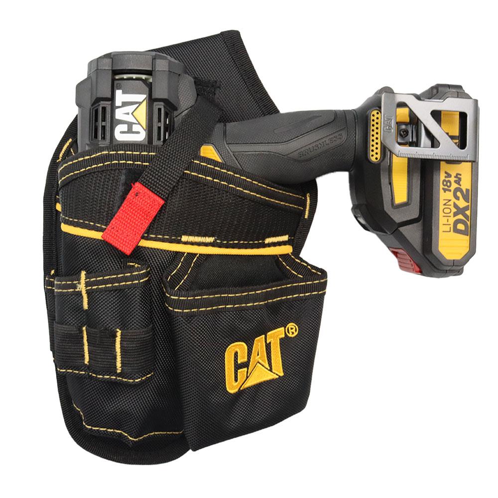 CAT DA980565 Şarjlı Matkap İçin Kemer Askılı Ağır Hizmet Bel Alet Çantası