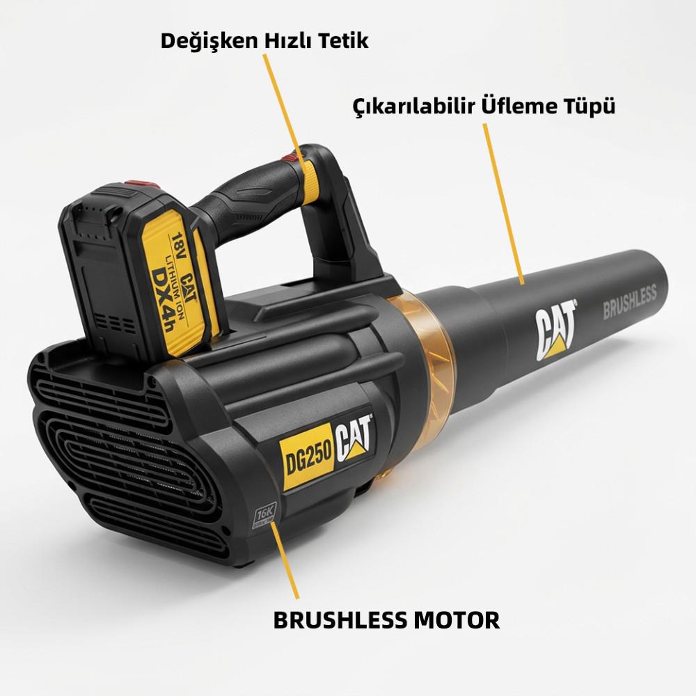 CAT DG250 18Volt 4.0Ah. Li-ion Tek Akülü Devir Ayarlı Profesyonel Yaprak Üfleme