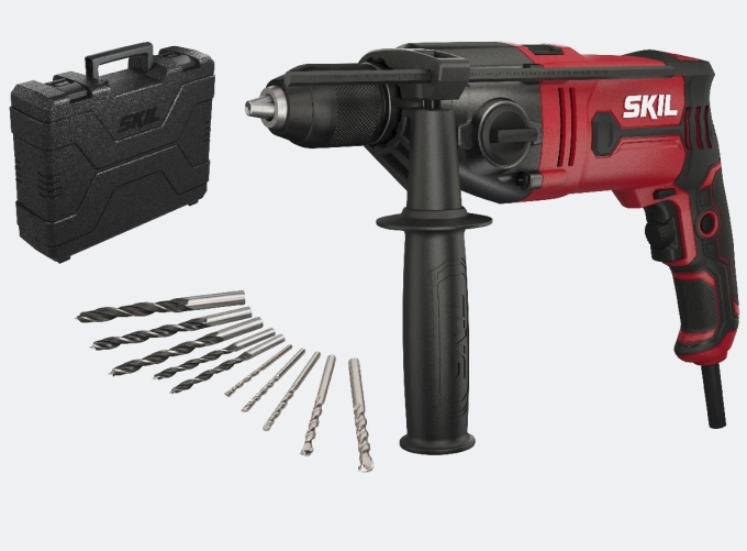 SKIL 6745GA 1050W Darbeli Matkap Çantalı + 10 Uç