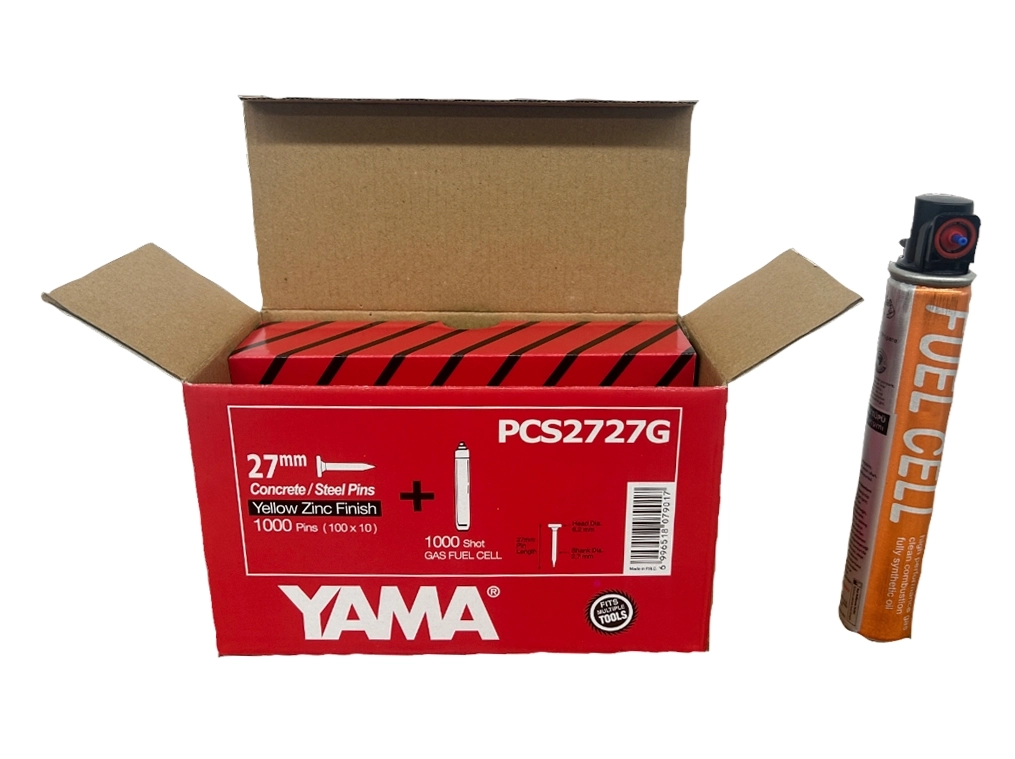 Yama PCS2727G 2.7x27mm 1000 Adet Tabanca Çivisi + Gaz Kartuşu
