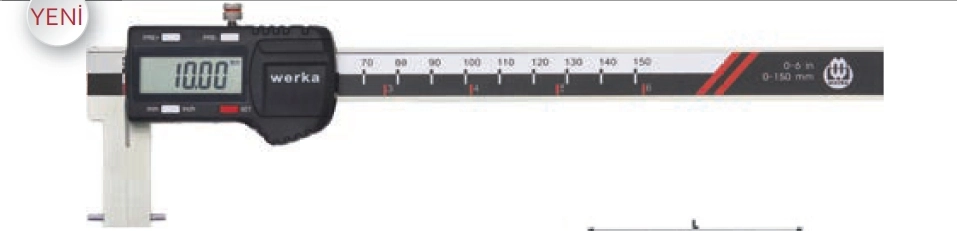Werka W2251-200-55C 25-200mm İç Yiv/Çap Dijital Kanal Kumpası