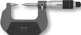 Werka W3114-001 0-1’’ İnç Sivri (Nokta) Uçlu Mikrometre