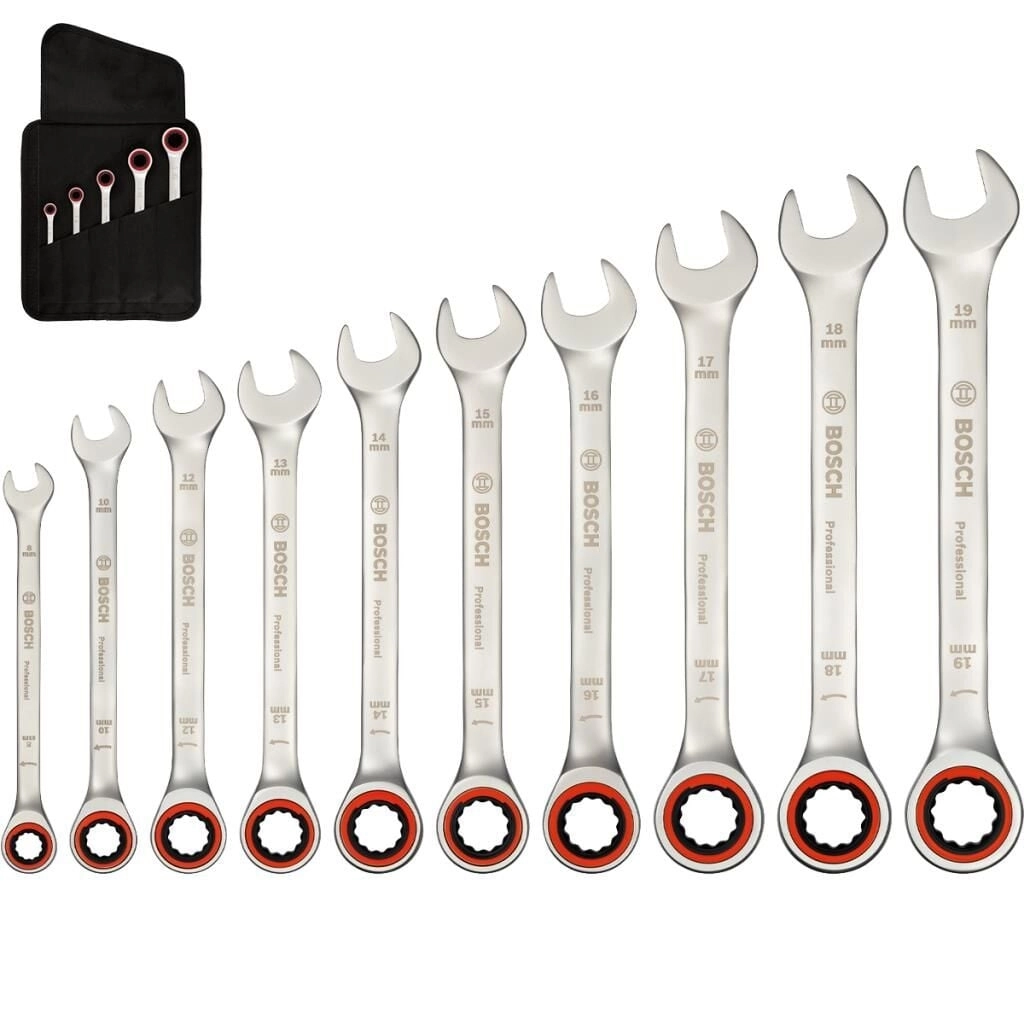 Bosch 1 600 A02 AU0 10 Parça Cırcır Anahtar Takımı