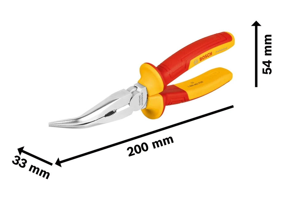 Bosch 1 600 A02 NE4 40° 200mm İzoleli Eğri Kargaburun VDE