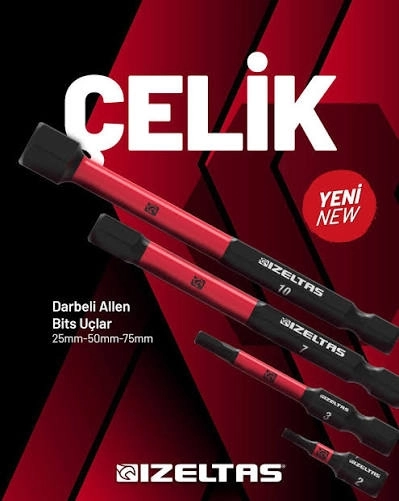 İzeltaş 14000 005900 75mm H10 Darbeli Allen Bits Uç (10’lu)