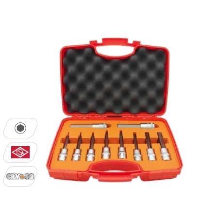 Rico 006-RC1162 10 Parça 1/2’’  Lokmalı Allen Bits Uç Seti Uzun