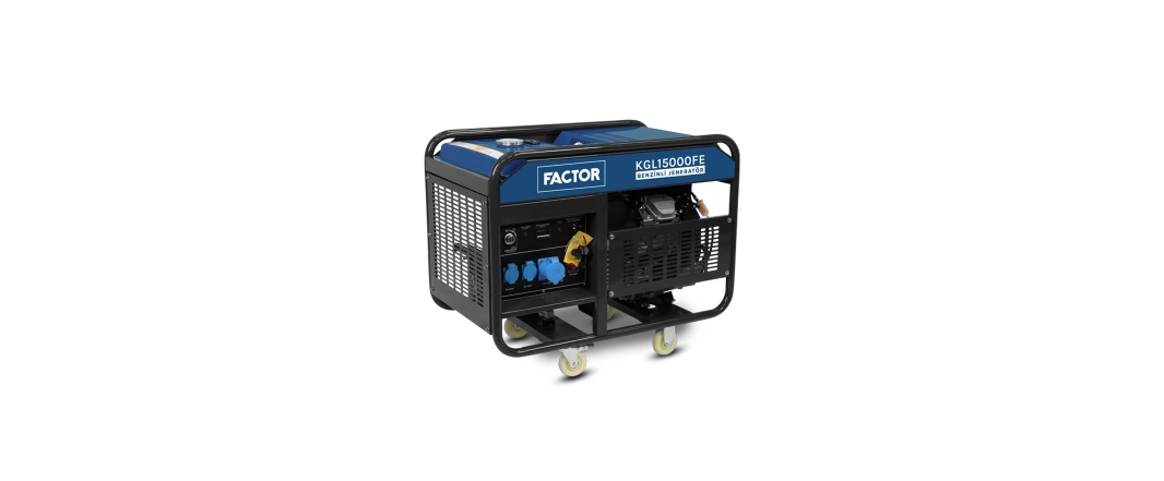 Factor KGL15000FE 13.75kVa Benzinli İpli - Marşlı Monofaze Jeneratör
