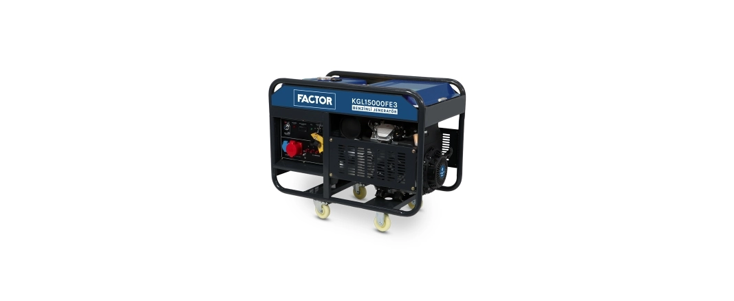 Factor KGL15000FE3 13.75kVa Benzinli İpli - Marşlı Trifaze Jeneratör