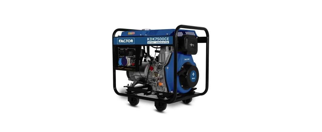 Factor KDK7500CE 6.9kVa Dizel İpli - Marşlı Monofaze Jeneratör