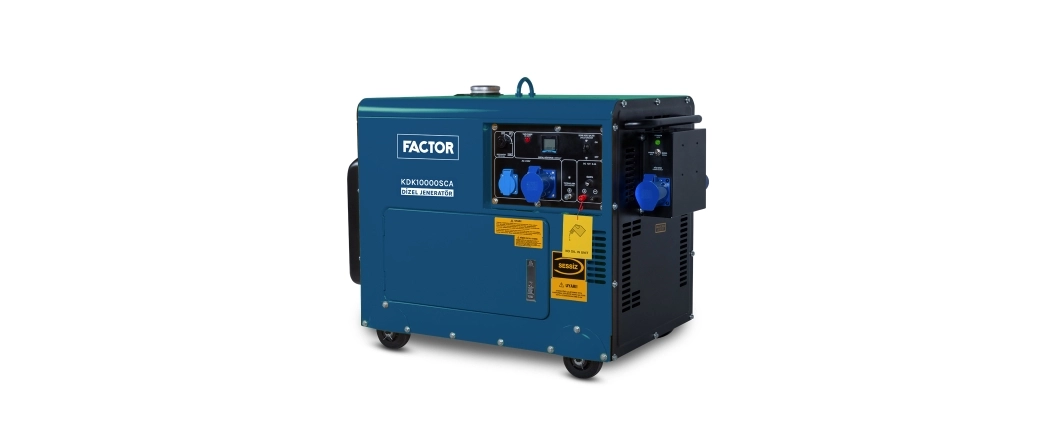 Factor KDK10000SCA 9.4kVa Dizel Kabinli Marşlı Monofaze Jeneratör