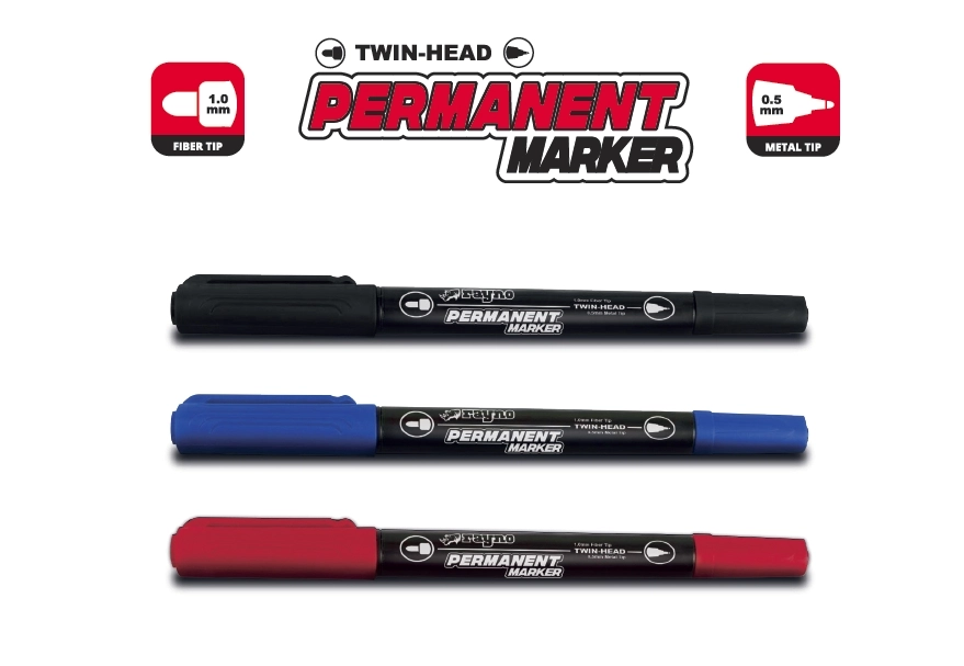 Rayno RYN10457 Mavi Çift Taraflı CD Kalemi Permanent Marker 12’li