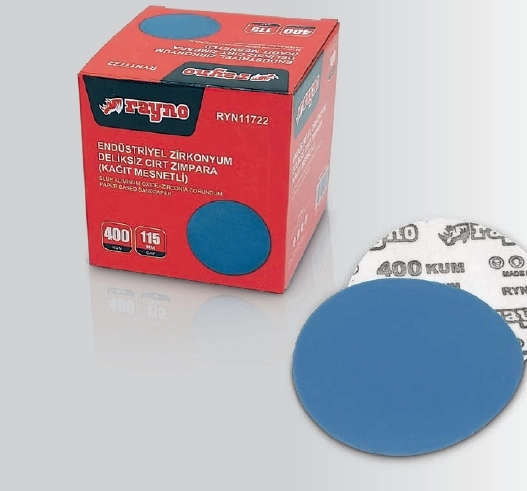 Rayno RYN11722 400 Kum 115mm Endüstriyel Deliksiz Cırt Zımpara (100’lü)