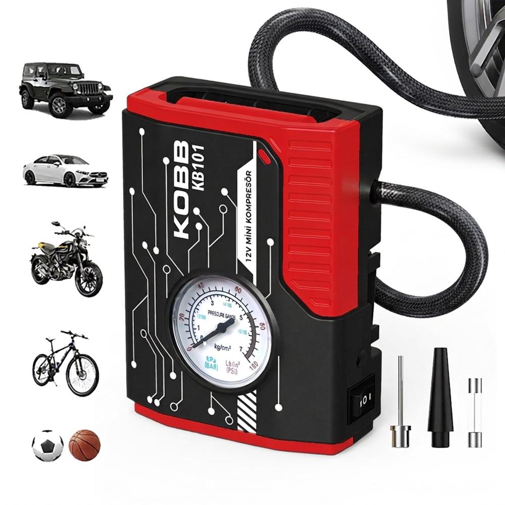 KOBB KB101 12Volt 100 PSI Analog Göstergeli Lastik Şişirme Hava Pompası