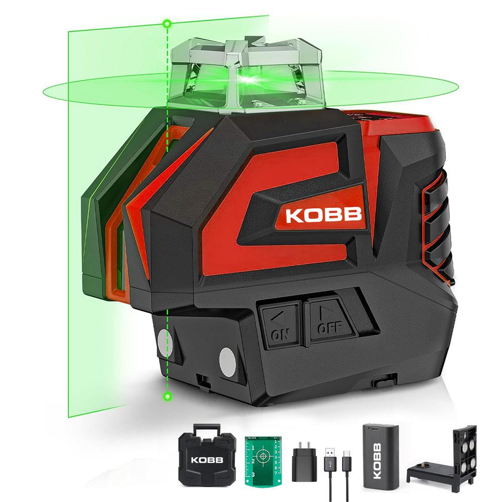 KOBB KBL32G Profesyonel Li-ion Yatay 360° ve Dikey Otomatik Hizalamalı Yeşil Nokta Şakül ve Yeşil Çapraz Çizgi Lazer