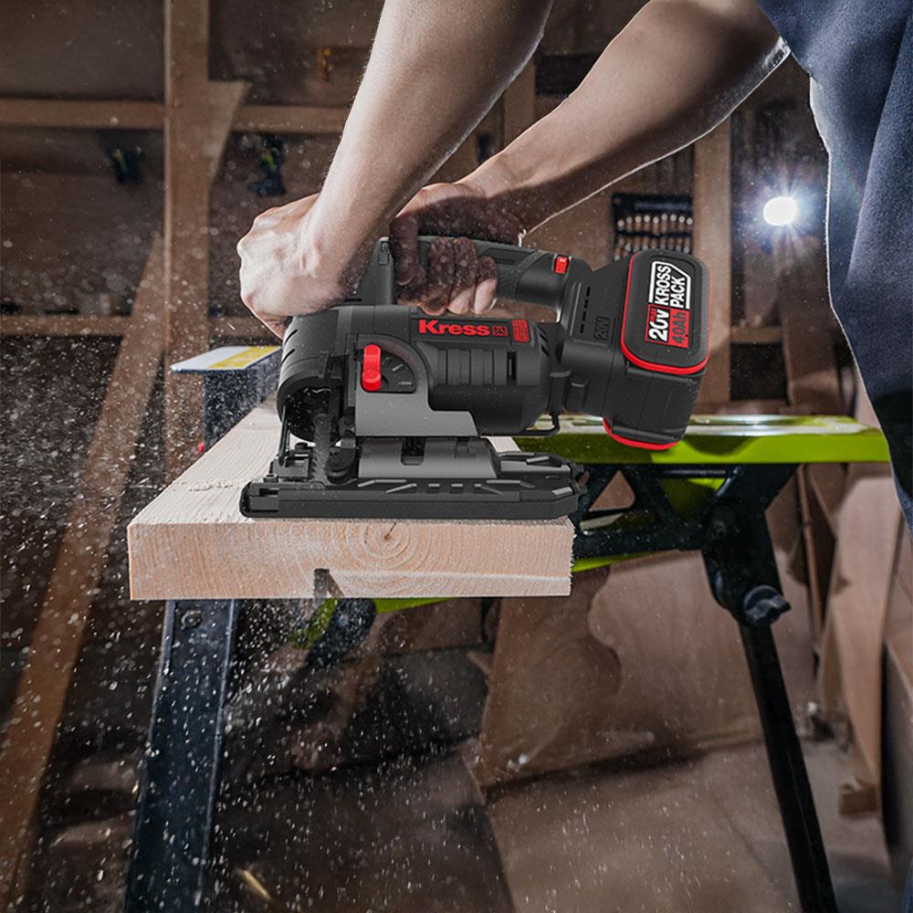 Kress KUE26.91 20Volt Profesyonel Kömürsüz Devir Ayarlı Şarjlı Dekupaj Testere (Akü Dahil Değildir)