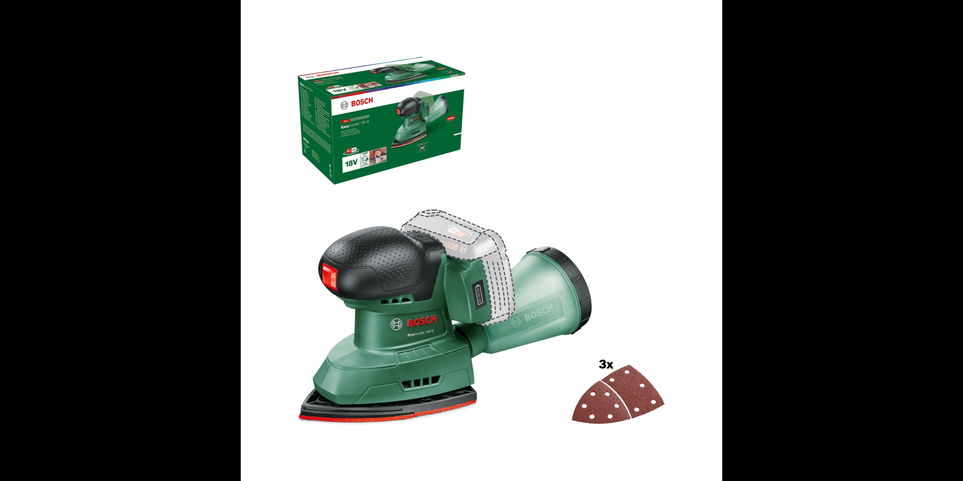 Bosch Akülü Zımpara Makinesi EasySander 18V-8 (Aküsüz) - 06033E3000