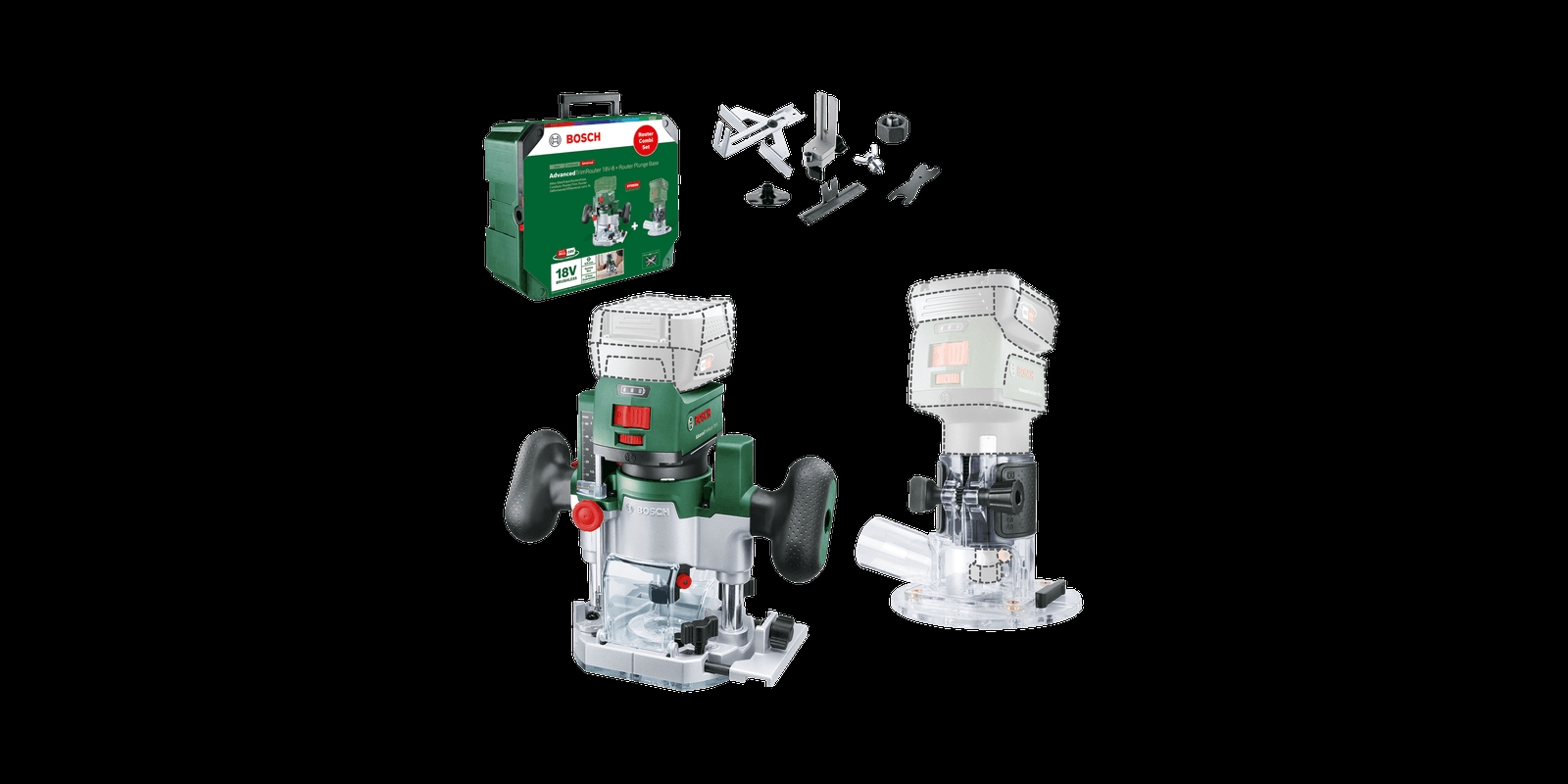 Bosch Akülü Freze Makinesi AdvancedTrimRouter Kombi Set (Aküsüz) - 06039D5002