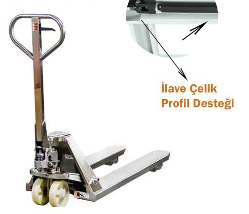 Rolwal FR-TR-SYP-KRM-PAS 2.5 Ton Paslanmaz Transpalet