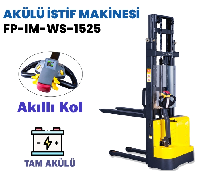 Rolwal FP-IM-WS1525 1.5 Ton Tam Akülü İstif Makinası