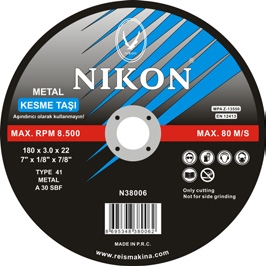 Nikon N38006 Metal Flex Kesme Taşı 180x3.0x22