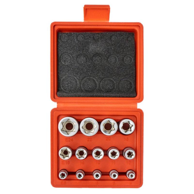 Ricvip 1/2’’- 3/8’’-1/4’’ Torx Lokma Anahtar Seti 14 Parça