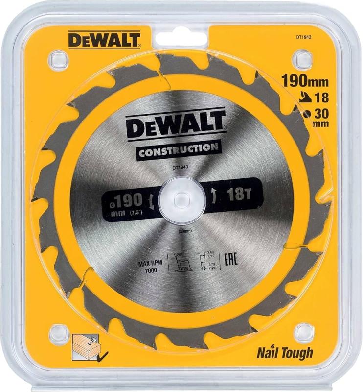 Dewalt DT1943 190*30 Ahşap Kesim Testere 18 Diş