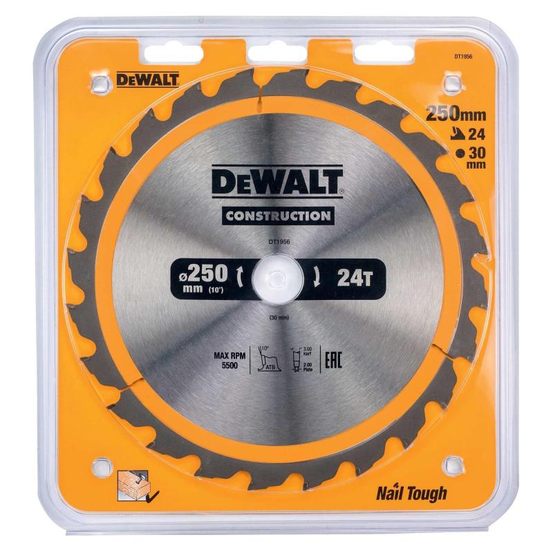 Dewalt DT1956 250*30 Ahşap Kesim Testere 24 Diş