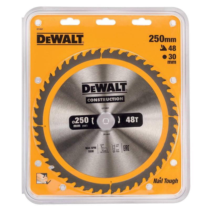 Dewalt DT1957 250*30 Ahşap Kesim Testere 48 Diş