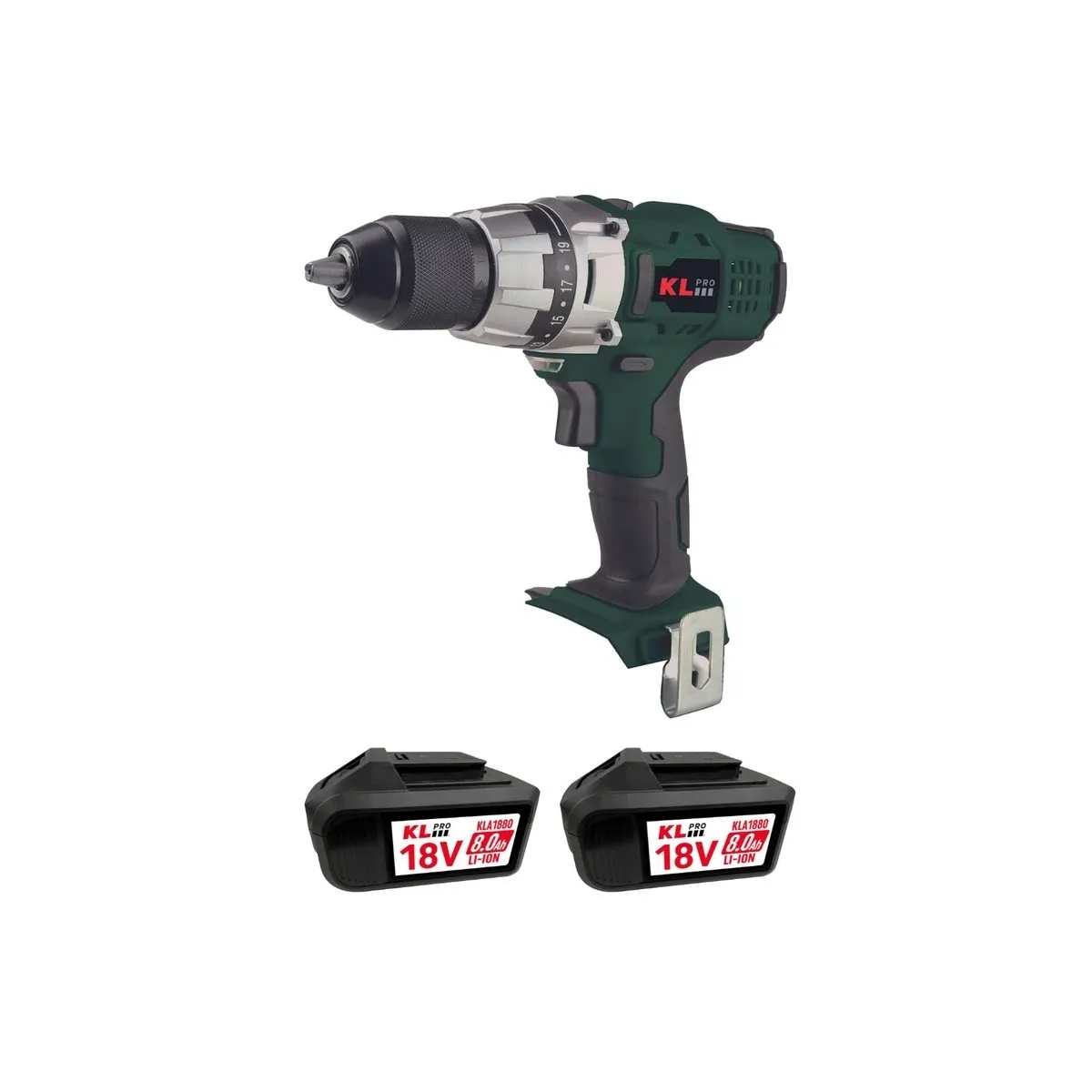 Klpro KLDM18-80 18V Şarjlı Darbeli Matkap 2x8.0Ah