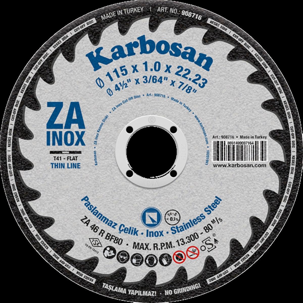 Karbosan 908716 115x1.0x22.23 Plus İnce Kesme Diski 25’li Kutu