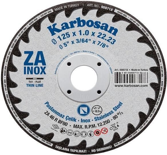 Karbosan 908718 125x1.0x22.23 Plus İnce Kesme Diski 25’li Kutu