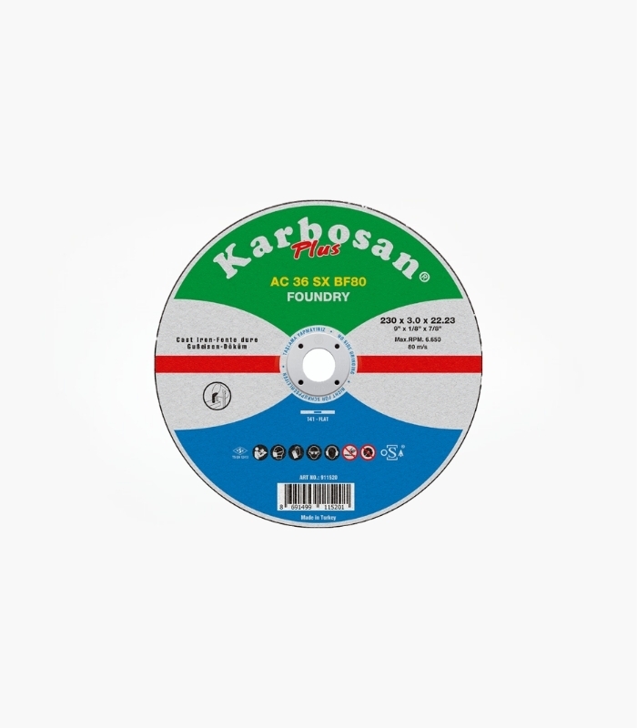 Karbosan 912270 230x3.8x22.23 AC Döküm Kesme Diski 25’li Kutu