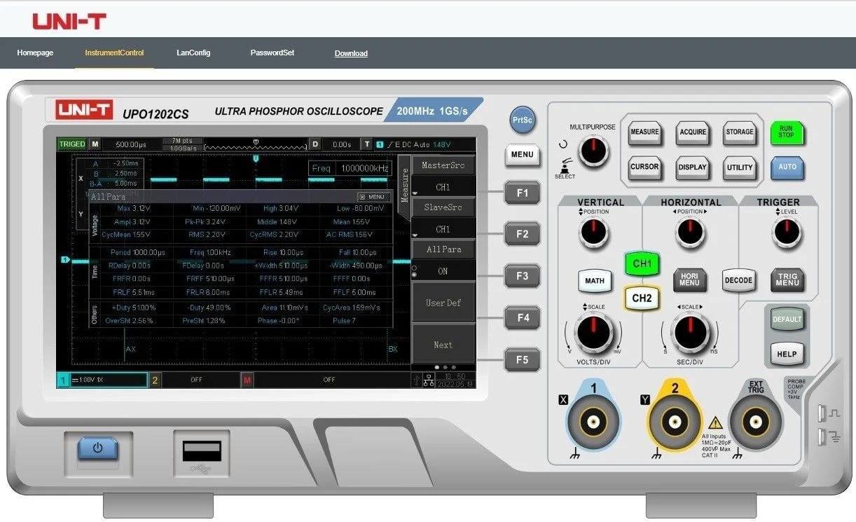 Unit UPO1102CS 00 MHZ 2 Kanal Dijital Osiloskop