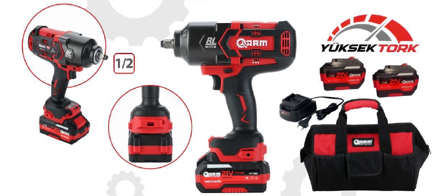 Arm RB-818 1/2’’ 21V Akülü Somun Sökme ve Vidalama 1800Nm 2x6.0Ah