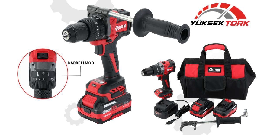 Arm RB-DB2118 13mm 21V Akülü Vidalama 180Nm 2x4.0Ah