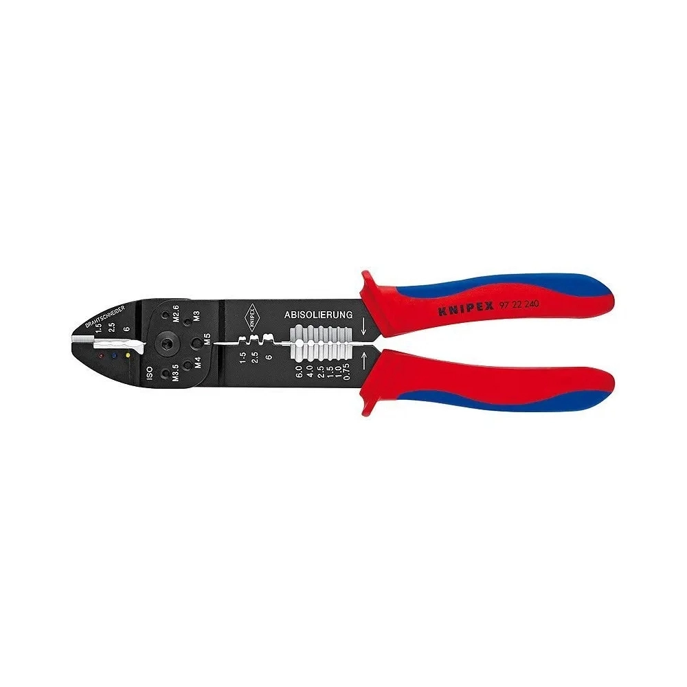 Knipex 97 22 240mm Pabuç Sıkma ve Kablo Sıyırma Pensesi