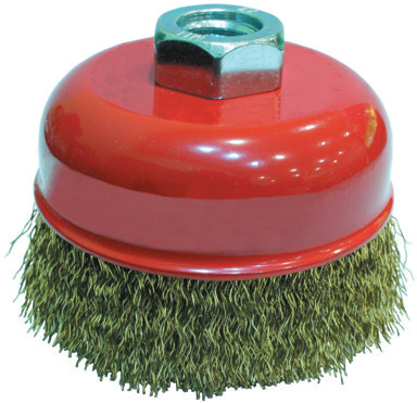 Partner PT02027 65mm Sarı Dalgalı Telli M14 Vidalı Çanak Fırça