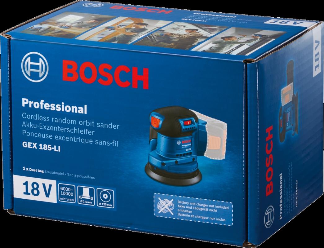 Bosch Akülü Zımpara Makinesi Eksantrik GEX 185-LI (Aküsüz) - 06013A5020